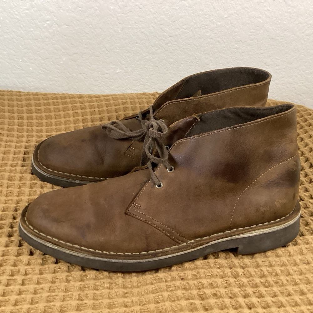 Clarks Desert Boots Mens Size 10.5 Brown Leather Chukka Ankle Boots